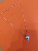 925-ös sterling ezüst árt deco kézműves medál 25x20mm kígyó láncon 40cm