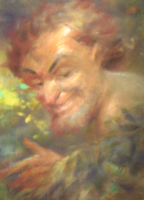 IGAZI KURIÓZUM ! GARANTÁLTAN EREDETI PÉCZELY ANTAL / 1891-/: LESELKEDŐ FAUN