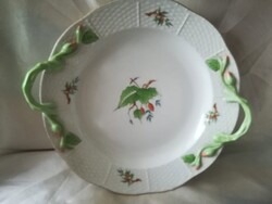 Herendi porcelán hecsedli mintás füles kínáló tál