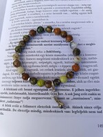 OPáL KaNyoN ,férfi nemes opál ásvány karkötő – Zöld és dendrites opál válogatás, dollár-charmmal