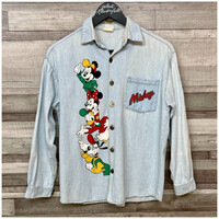 Vintage Mickey Streetwear Line mintás koptatott farmering M