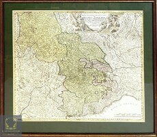 Johann Baptist Homann (1664 - 1724) Regiae Celsitudinis 1720 körül, térkép, rézmetszet 68 × 63 cm