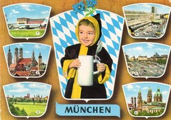 Képeslap: HB sör, München. Gyerek.