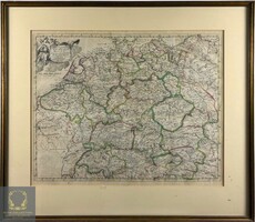 Christoph Weigel (1654 - 1725) A The Empire of Germany 1721, rézmetszet 72 × 62 cm