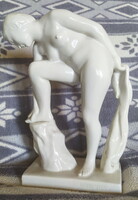PÁNDI KISS JÁNOS porcelán NŐI AKT szobor 22cm