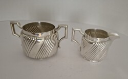 Ezüst art-deco cukortartó és tejkiöntő