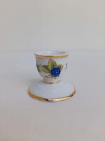 Hollóházi szedres porcelán gyertya tartó