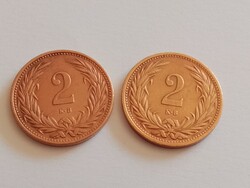 2db. F. J. két fillér 1914! Nagyon szép!