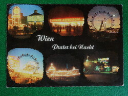 Képeslap Luxemburgból postázva: Wien / Bécs, a Prater éjjel