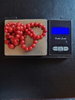 54 cm korall nyaklánc 14 karátos arany kapoccsal