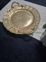 Herendi Koszorúsné nagyméretű, dúsan aranyozott luxus porcelán tál (27.5 cm)