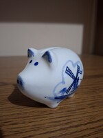 Delft Holland Porcelán szerencsehozó malacpersely. Hibátlan.