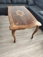 Gyönyörű intarziás neobarokk stílusú dohányzóasztal 110x60x54 cm , Klasszikus szalonasztal