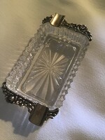 Elegáns, antik 835-ös ezüst díszítésű kristály hamutartó eladó