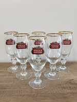 Elegáns arany peremes Stella Artois talpas söröspohár készlet (6 db) - 40 cl