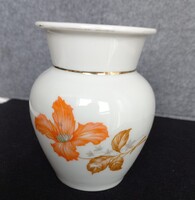 Régi Drasche virágmintás porcelán váza, 11,5 cm, nyílása 8,5 cm