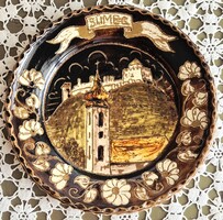 Patonai Ferenc ,,Sümeg" feliratú/ városképes falidísz- falitányér 23 cm, szép állapotban