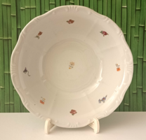 ZSOLNAY NAGY KEREK PORCELÁN KÖRETES TÁL,TÁLALÓ