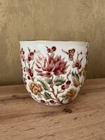 GYÖNYÖRŰ, ZSOLNAY PORCELÁN KASPÓ, LEPKE, VIRÁG DÍSZÍTÉSSEL