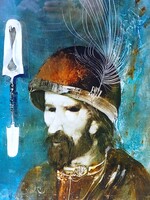 SZÁSZ ENDRE -Férfi fej homokórával-