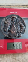Szakál Antal.Fuvarozó,bronz plakett 98mm