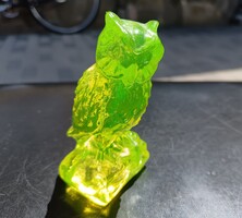 Különleges Uránüveg Bagoly Figura – 8,5 cm