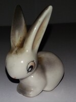 Aranyos Art Deco Hollóházi kézzel festett porcelán nyuszi nyúl figura HIBÁTLAN 6X6cm hibátlan 2.