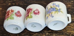 Zsolnay virágmintás porcelán kávéscsészék/ kiscsészék 6 x 5,5 cm