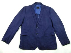 EREDETI ZARA (XL/2XL - 56-os) ELEGÁNS NAGYON KOMOLY FÉRFI KÖNNYED NYÁRI SÖTÉTKÉK LENVÁSZON ZAKÓ