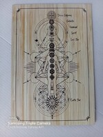12 csakrás spirituális fa tábla 19,5x13 cm
