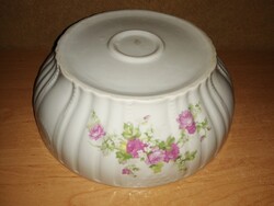 Antik Zsolnay porcelán rózsagirlandos pogácsás pörköltes tál - 24,5 cm (7p)