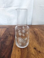 Tchibo Home - Modern német üveg kancsó / karáf / váza fehér mandala mintával - 19 cm
