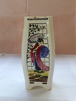 Közepes méretű szecessziós Kispesti Gránit keménycserép VÁZA japán stílusú mintával