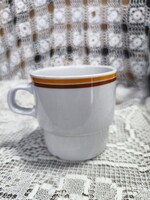 Ritka Alföldi barna-narancs csíkos, egymásba rakható porcelán bögre (3 dl) 25.