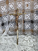 Vintage fém fali feszület – Részletgazdag kereszt, corpuszal     (22 cm)