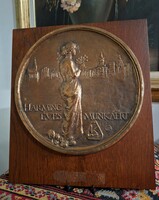 Lapis András ritka nagyméretű bronz falikép