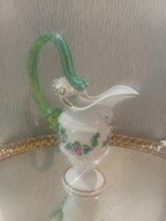 Exkluzív Herendi porcelán kancsó, gyík/kígyó füles, kézzel festett, 30 cm