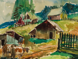 Bene József (1903-1986) akvarell