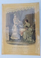 MAGYAR BAZÁR DIVATKÉPE   eredeti színezett acélmetszet 1880 as évek