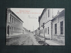 Képeslap,Paks,Magy. Kir. Járásbíróság,Deák Ferencz utca részlet,Rosenbaum Ignác Paks kiadás,1912-