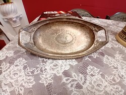 Antik szecessziós kínálótál gravírozott monogrammal és névvel (1900-as évek)