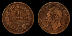 Olaszország 10 centesimi 1866 N