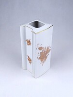 2A608 Különleges BRAMAC tégla alakú Apponyi mintás Herendi porcelán díszváza 15.6 cm