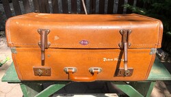 Régi nagy Pioneer harmonika utazó bőrönd koffer vintage dekoráció