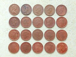 Anglia 20 db Különböző Érme 1 Penny 1971-2015