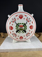 Rare Hungarian Néphadsereg Hollóházi Ceramic Flask