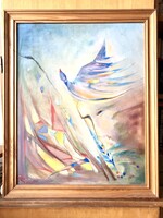 The wizard's dream - colorful, cheerful oil painting from 2002