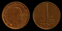 Hollandia 1 cent 1952