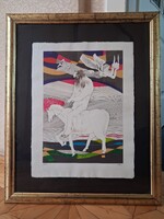 Szász Endre : szitanyomat, eredeti, jelzett 57 x 45 cm
