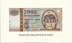 2000 forint 2000 Millennium MINTA UNC Nagyon ritka "0500165" sorszám Díszcsomagolásban